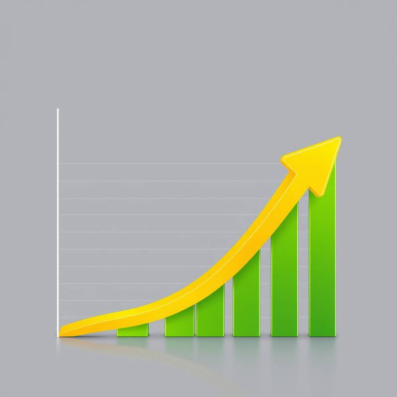 A graph showing upward trends in digital marketing metrics