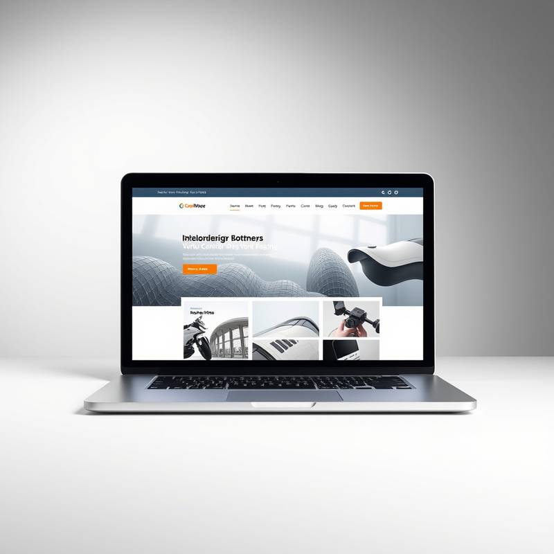 A laptop displaying a clean and modern website design