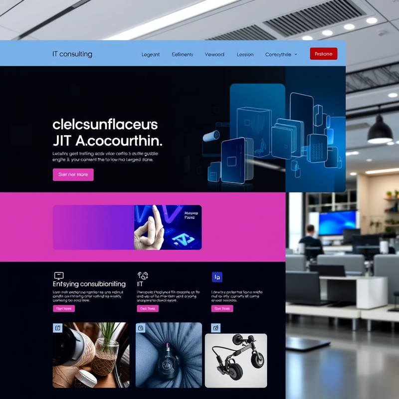 Website design for 'GlobalTech Solutions', an IT consulting firm, featuring a modern layout, clear call-to-actions, and informative content about their services.